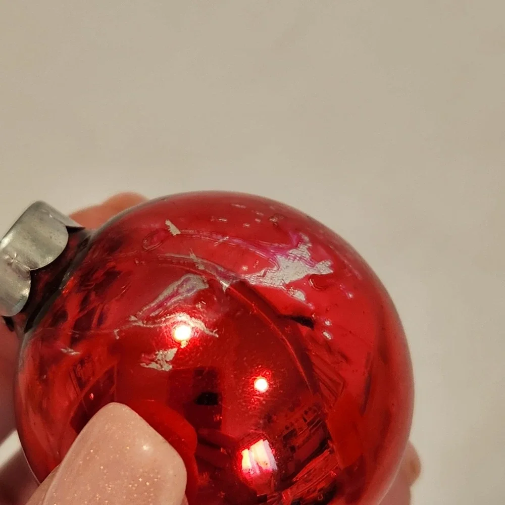 Vintage Glass Christmas Ornaments Red/gold (unbranded) Teal (Shiny Brite) LOT 12